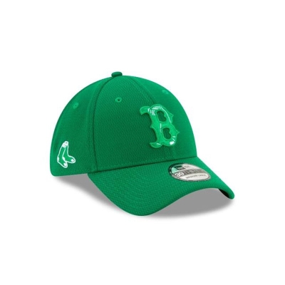 Green Boston Red Sox Hat - New Era MLB St Patricks Day 39THIRTY Stretch Fit Caps USA4805379